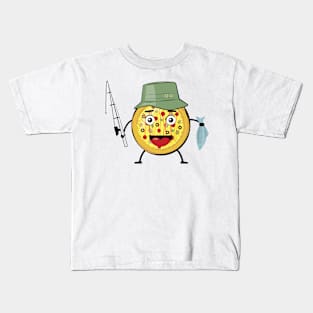 Fisher Pizza  - Funny Character Illustration Kids T-Shirt